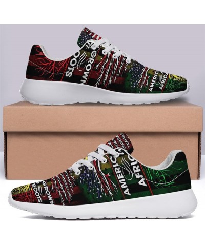 Proud Africa Shoes for Men Women Mesh Breathable Lightweight Tennis Walking Running Sneakers American Flag Grown With African...