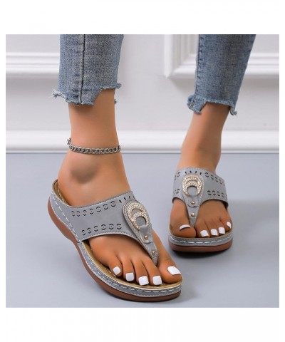 Womens Sandals Casual Summer Slip on Slide Flip Flops with Sparkly Rhinestone Ladies Flat Open Toe Dressy Comfy Sandals Slipp...