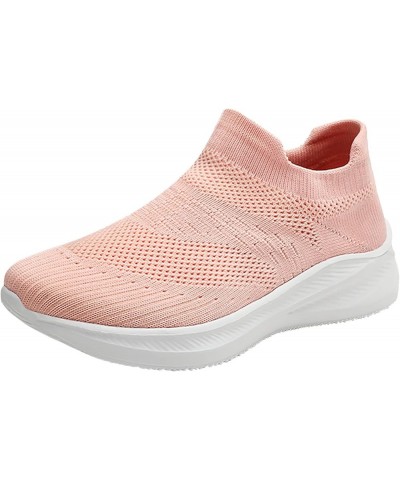 Women's Sneakers Walking Shoes - Sock Sneakers Slip on Mesh Platform Air Cushion Athletic Shoes Work Ca4-pink $16.74 Athletic...