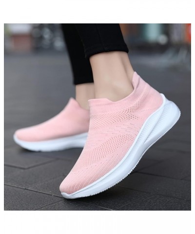 Women's Sneakers Walking Shoes - Sock Sneakers Slip on Mesh Platform Air Cushion Athletic Shoes Work Ca4-pink $16.74 Athletic...