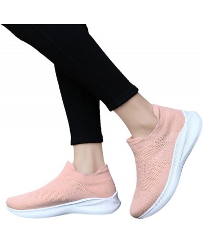 Women's Sneakers Walking Shoes - Sock Sneakers Slip on Mesh Platform Air Cushion Athletic Shoes Work Ca4-pink $16.74 Athletic...