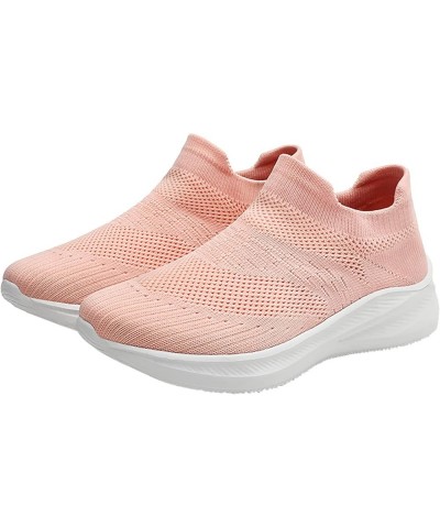 Women's Sneakers Walking Shoes - Sock Sneakers Slip on Mesh Platform Air Cushion Athletic Shoes Work Ca4-pink $16.74 Athletic...