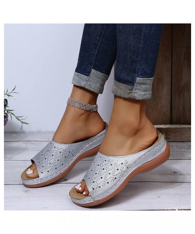 Ladmiple Sandals Women Dressy Comfortable Flat Orthotic Slides Orthopedic Flip Flops With Plantar Fasciitis Arch Support Sliv...