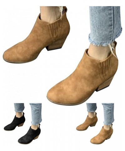 Ankle Boots for Women Low Heel Square Toe Ankle Booties for Women Low Heel Lace Up Ankle Boot for Women Beige Suede Booties f...