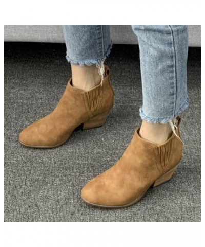 Ankle Boots for Women Low Heel Square Toe Ankle Booties for Women Low Heel Lace Up Ankle Boot for Women Beige Suede Booties f...