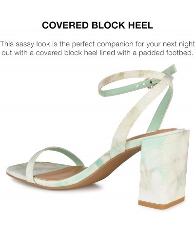 Womens Chasity Open Toe Mid Block Heel Pumps Green $24.20 Pumps