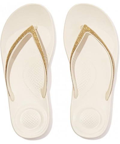 Women's Sparkle Flip-Flop M Sandal Cream $19.58 Slippers