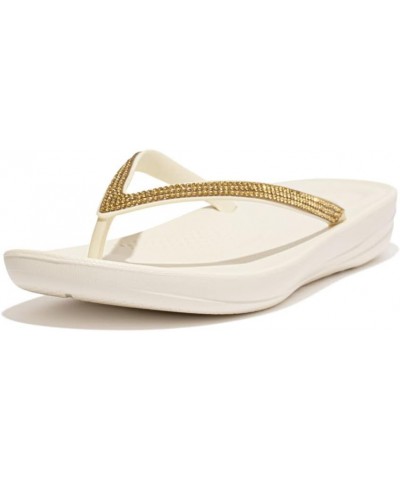 Women's Sparkle Flip-Flop M Sandal Cream $19.58 Slippers