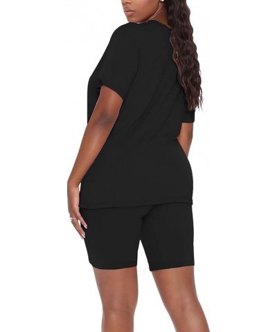 Women's Two Piece Outfits For Women Short Sleeve V Neck Shorts Set Black - 2024 Shorts for Women $14.99 Boots