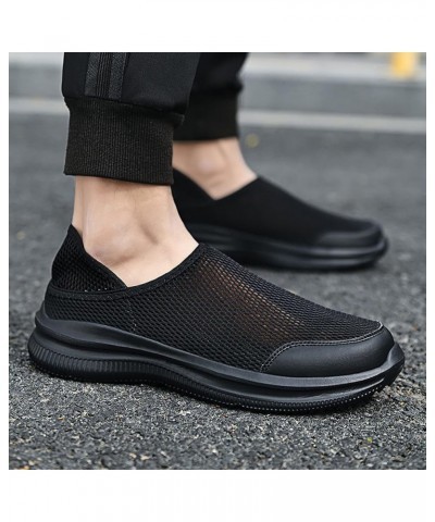 Casual Sneakers for Men Walking Shoes Sneakers for Men Laceless Steel Toe Shoes for Men Lightweight H-black $20.59 Athletic S...