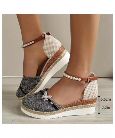 Womens Sandals Shoes Casual Orthotic Orthopedic Platform Wedge Sandals Comfortable Outdoor Shoes 122-nrny-e-grey $17.22 Sandals