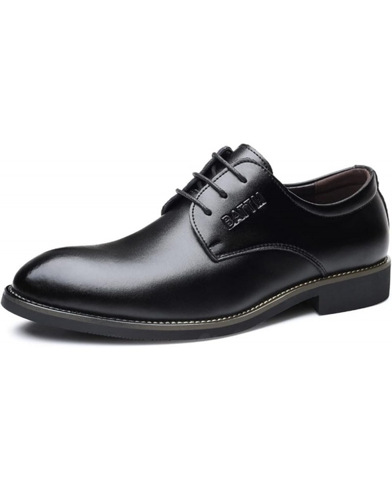 Men's British Business Casual Leather Shoes Black $37.72 Oxfords