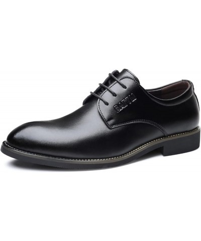 Men's British Business Casual Leather Shoes Black $37.72 Oxfords