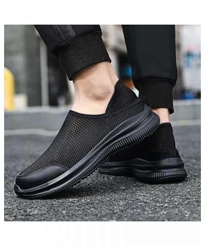 Casual Sneakers for Men Walking Shoes Sneakers for Men Laceless Steel Toe Shoes for Men Lightweight H-black $20.59 Athletic S...