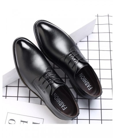 Men's British Business Casual Leather Shoes Black $37.72 Oxfords