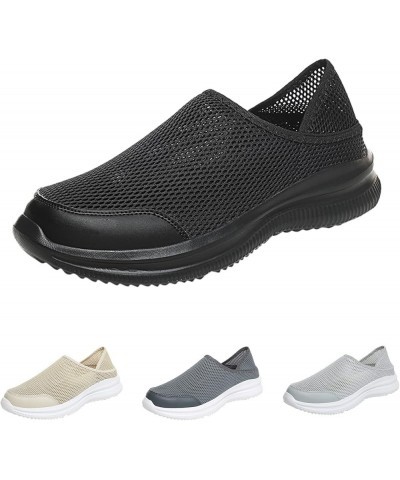 Casual Sneakers for Men Walking Shoes Sneakers for Men Laceless Steel Toe Shoes for Men Lightweight H-black $20.59 Athletic S...