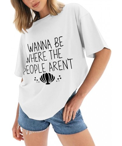 Women's Letter Graphic Print Summer Oversized T Shirts Casual Trendy Round Neck Tee Cotton Long Sleeve T Shirt White $12.20 O...