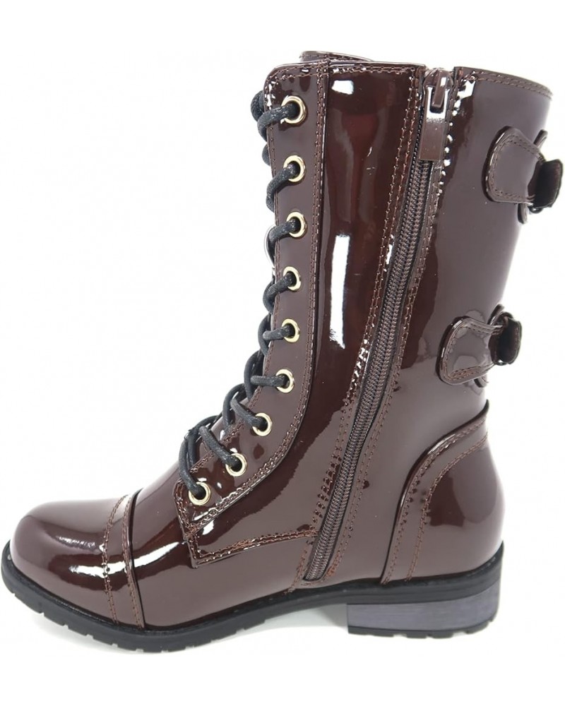 Women'S Pack-72 Military Lace Up Combat Boot Brown Pat $20.87 Boots