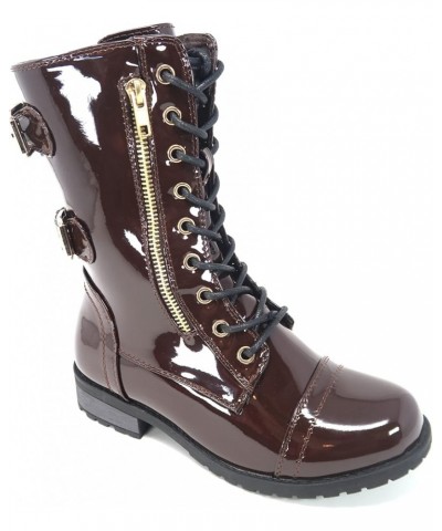 Women'S Pack-72 Military Lace Up Combat Boot Brown Pat $20.87 Boots