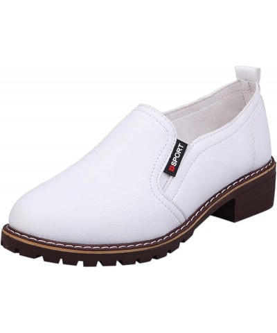 Casual Shoes for Men Wide Width Shoes Heels Casual Breathable Chunky Women's Casual Shoes for Women Loafers White $18.17 Loaf...