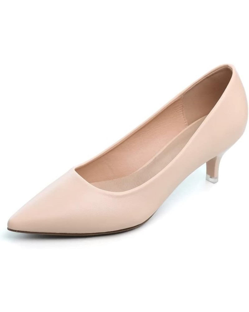 Women's Classic Fashion Pointed Toe Low Heel Dress Pumps Shoes D Nude Pink $13.19 Pumps