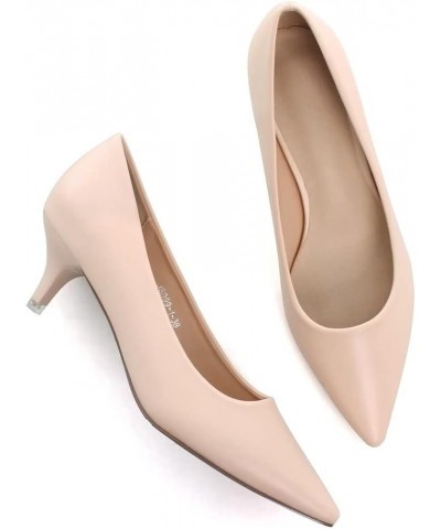 Women's Classic Fashion Pointed Toe Low Heel Dress Pumps Shoes D Nude Pink $13.19 Pumps