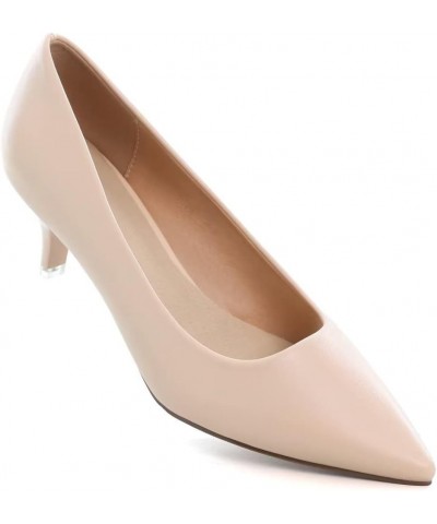 Women's Classic Fashion Pointed Toe Low Heel Dress Pumps Shoes D Nude Pink $13.19 Pumps