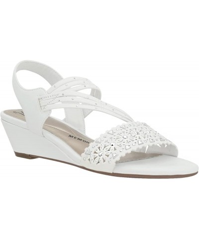 Gatrina Stretch Wedge Sandal with Memory Foam White $28.31 Sandals