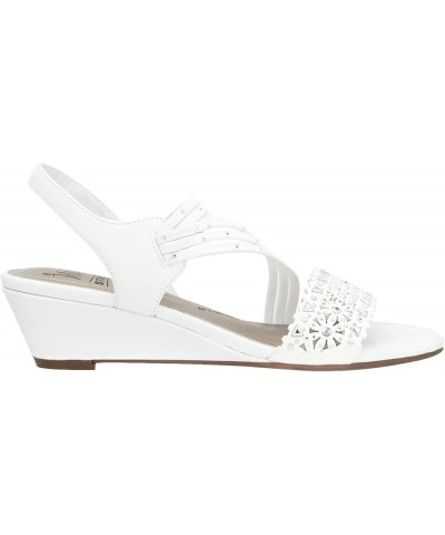 Gatrina Stretch Wedge Sandal with Memory Foam White $28.31 Sandals