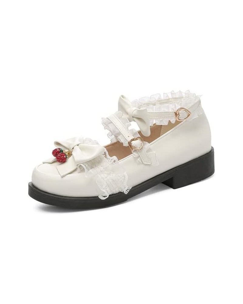 Women's Kawaii Ankle Strap Mary Jane Shoes, Gothic Platform Mary Janes, Cosplay Cute Goth Lolita Shoes with Bows White-2 $27....