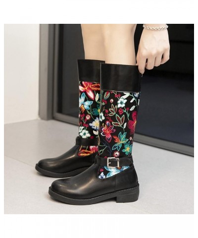 Ankle Boots for Women Chunky Heel Western Boots Zipper Knee High Boots Tall Winter Snow Boots A $29.72 Boots