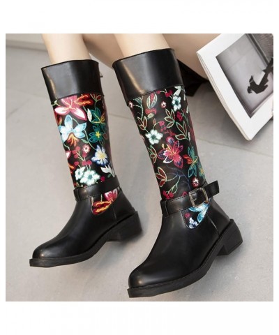 Ankle Boots for Women Chunky Heel Western Boots Zipper Knee High Boots Tall Winter Snow Boots A $29.72 Boots