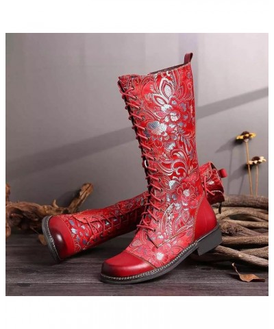 Gogo Boots for Women Womens Snow Boots Warm Ankle Booties Slip On Outdoor Winter Shoes for Women Red $25.59 Boots