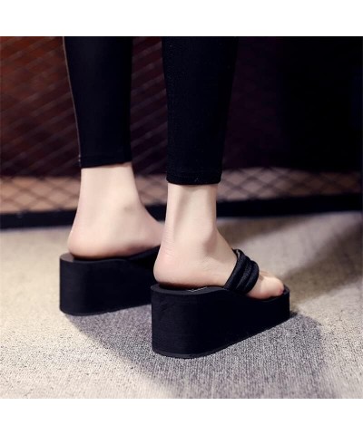 Fashion Women Flip Flops Summer Beach Platform Slippers Casual Outside Wedges Sandals Women Shoes Leisure Slides 6cm (Color :...