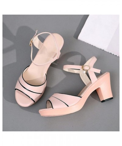 Summer Women High Heels Peep Toe Sandals Female Platform Beach Sandals Ankle Strap Sandals 35 White $16.55 Sandals