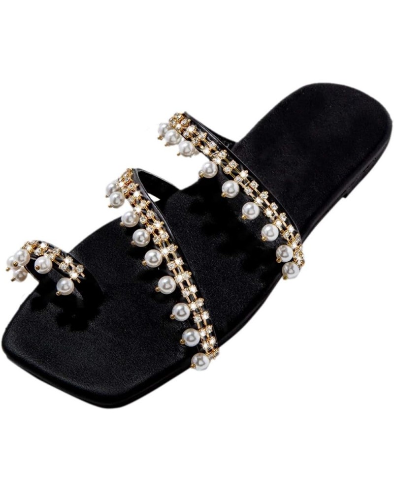 Womens Warm Slippers Size 9 Ladies Summer Crystal Retro Sandals Casual Women Slippers Fashion S for Women Slippers Boots Blac...