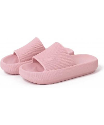 Women Thick Platform Summer Indoor Beach Pillow Slides House Cushion Cloud slippers Soft EVA Cloud Slides -US Size 9-10 (pink...