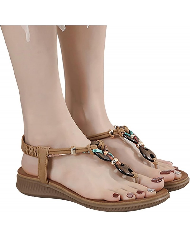 Slingback Orthopedic Sandals for Women Summer Elastic Band Flip Flops Wood Bead Decoration Casual Open Toe Wedges Breathable ...