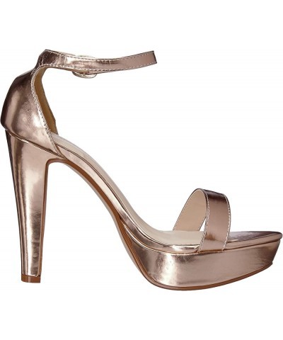 Women's Mary Heeled Sandal Rose Gold $17.45 Sandals