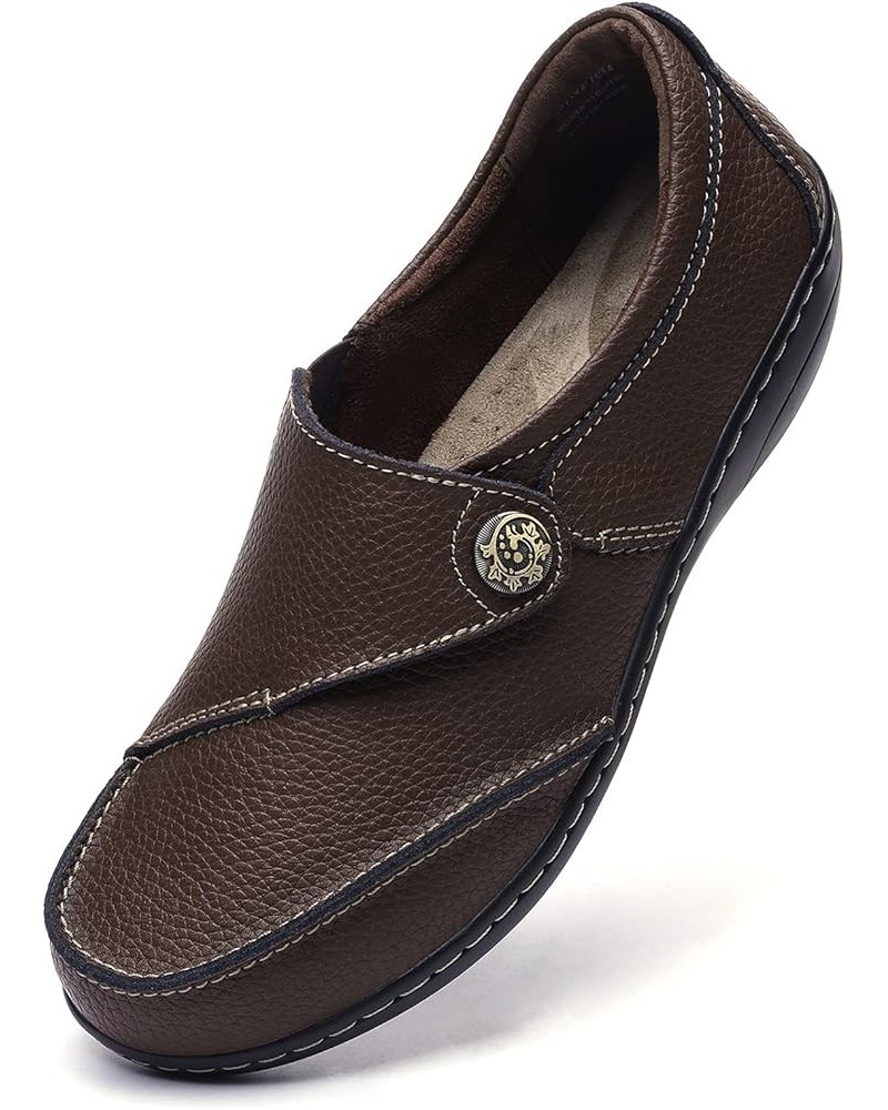 Women's Loafers Casual Slip On Comfort Walking Flats Leather Driving Moccasins Coffee Bean $25.91 Loafers & Slip-Ons