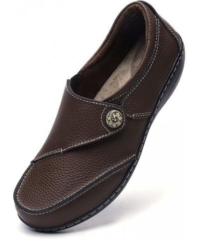 Women's Loafers Casual Slip On Comfort Walking Flats Leather Driving Moccasins Coffee Bean $25.91 Loafers & Slip-Ons