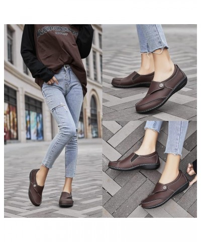 Women's Loafers Casual Slip On Comfort Walking Flats Leather Driving Moccasins Coffee Bean $25.91 Loafers & Slip-Ons