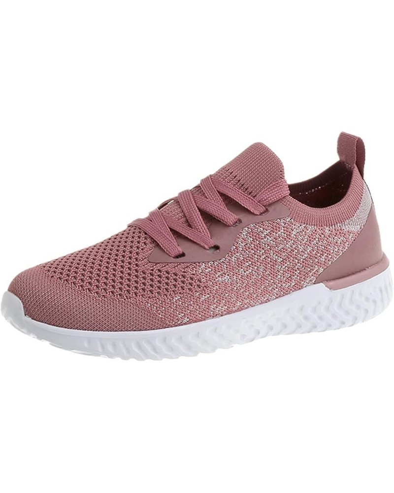 Women's Air Cushion Slip-On Walking Shoes, Casual Mesh Fashion Sneakers Black Tennis Shoes Pink $20.15 Athletic Shoes