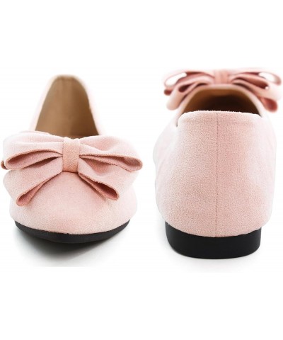 Women's Dress Flats Fashion Pointed Toe Bowknot Flat Shoes Soft Comfortable Cute Slip On Party Office Flats B Light Pink $10....