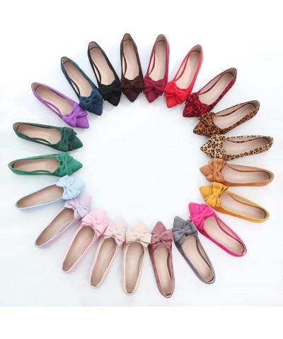 Women's Dress Flats Fashion Pointed Toe Bowknot Flat Shoes Soft Comfortable Cute Slip On Party Office Flats B Light Pink $10....