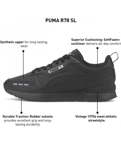 Unisex Adults R78 SL Sneaker Black $31.09 Fashion Sneakers