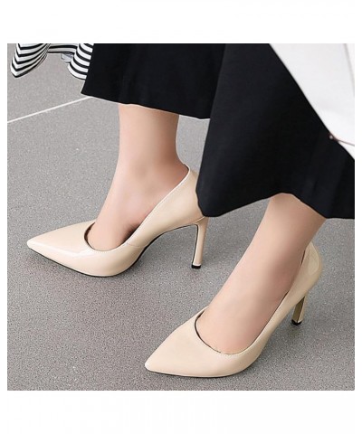 Prom Stiletto Heels Womens Pointed Toe Slip On Wedding Shoes Apricot 2 $29.63 Pumps