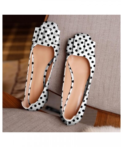 Women's Block Low Heels Chunky Heel Closed Square Toe Slip on Comfortable Business Party Dress Pumps Shoes with Buckle Polka ...