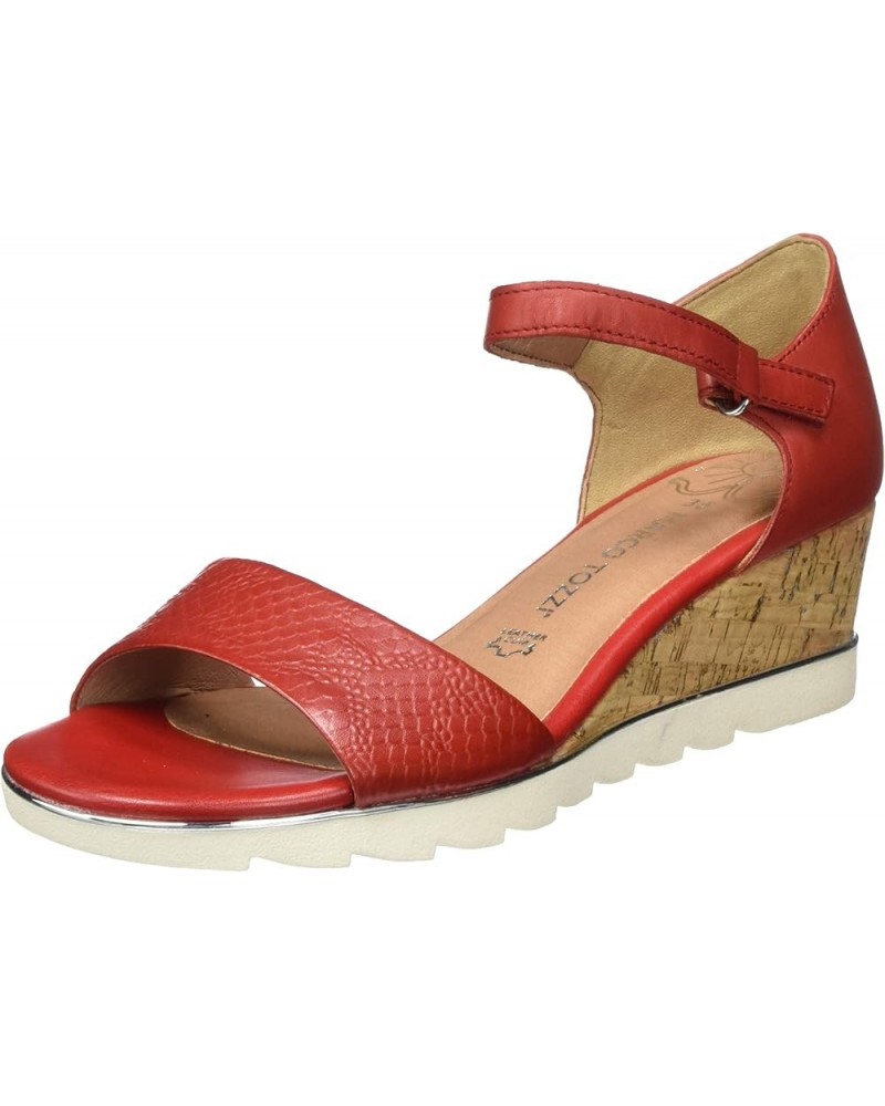 Women's 2-2-28725-24 Ankle Strap Sandals Red Chili 533 $35.72 Sandals