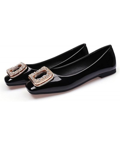 Women Flats Shoe, Dolly Shoes Rhinestone Buckle Flat Round Toe Soft Sole Shoes Breathable, for Any Occasion,Red,41 36 Black $...